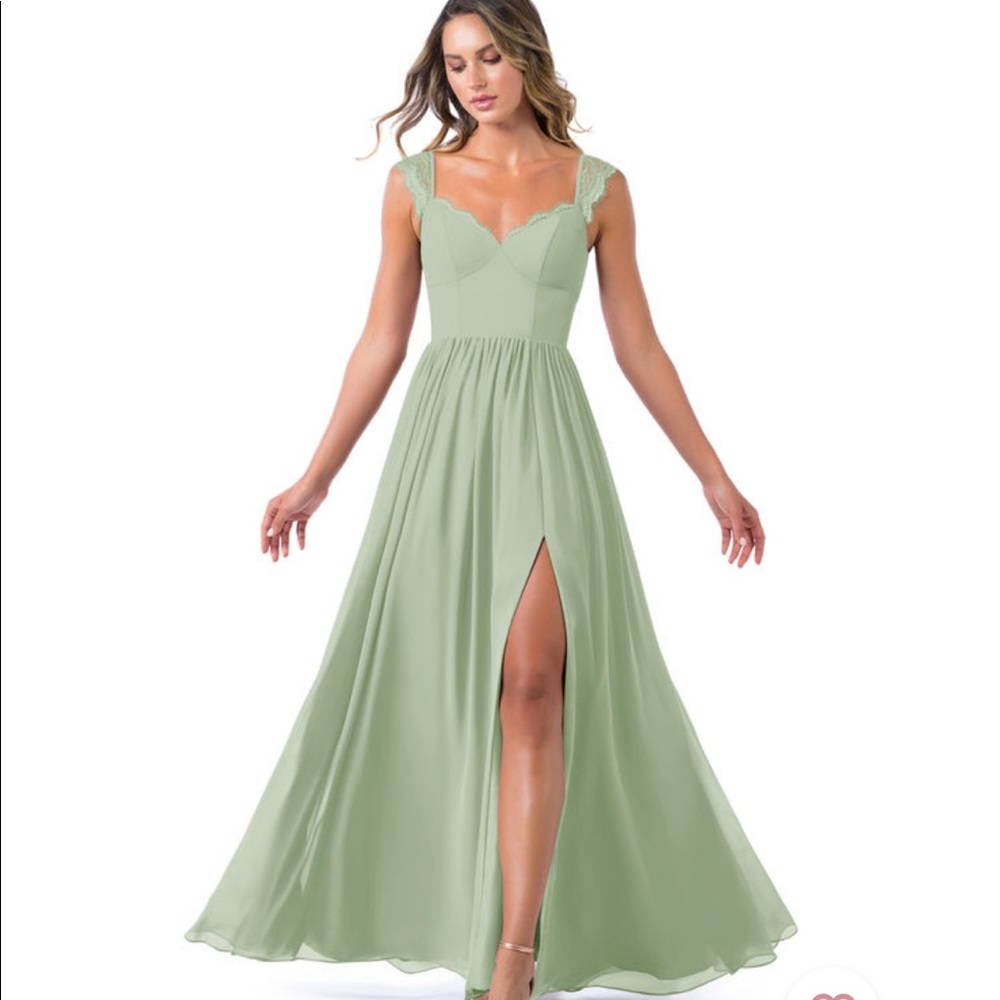 Azazie bridesmaid dress • Dusty sage